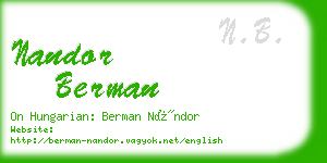 nandor berman business card